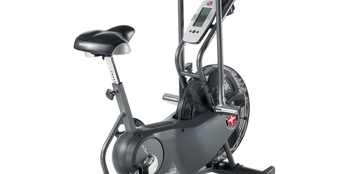 can you spot the Schwinn AD6 Airdyne Upright Exercise Bike shown here? its the best upright exercise bike available