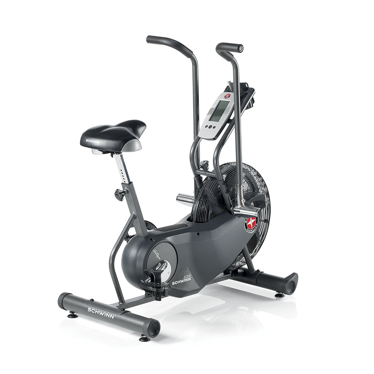 can you spot the Schwinn AD6 Airdyne Upright Exercise Bike shown here? its the best upright exercise bike available