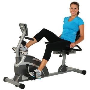 the Exerpeutic 900XL Extended Capacity Recumbent Bike pictured her is one of the best stationary bikes under $200