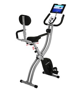 Innova XBR450 Folding Upright Bike with Backrest and iPad-Android Tablet Holder is shown here