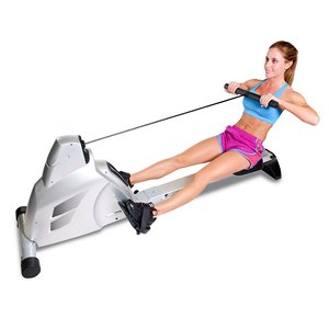 Velocity Exercise Magnetic Rower in use by woman