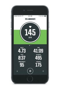 core heart rate stats displayed by an iPhone app