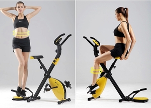 woman achieving weight loss with exercise bike
